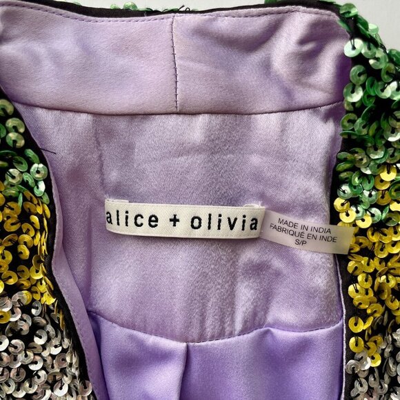 Alice + Olivia Linda Sequin Striped Open Jacket Coat - Picture 11 of 14